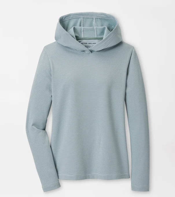 Sugar Stripe Pine Performance Hoodie in WILLOW/WHITE