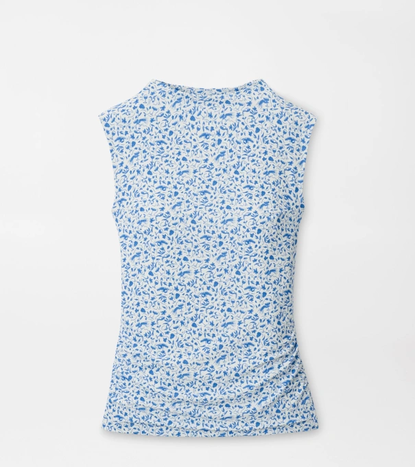 Rachel Vino Flora Ruched Sleeveless Top in BLUE STARLING