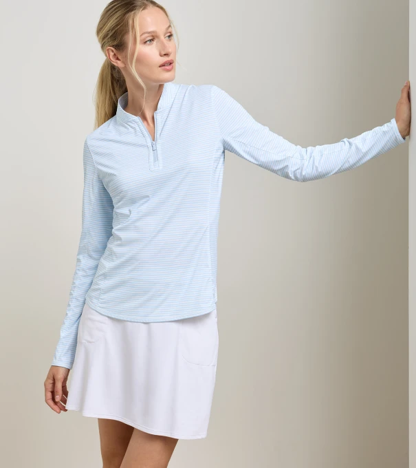 Shadebreak Bunker Stripes Lightweight Sun Shirt in BLUE BRISK