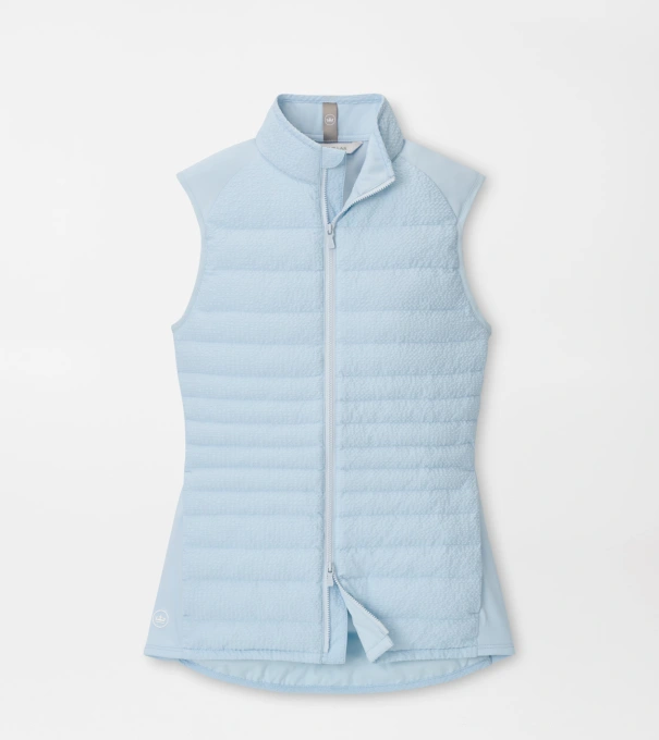 Fuse Seersucker Hybrid Gilet in BLUE BRISK