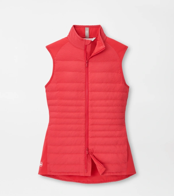 Fuse Seersucker Hybrid Gilet in CALABRIAN RED
