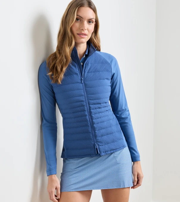 Merge Seersucker Hybrid Jacket in Windsor Blue