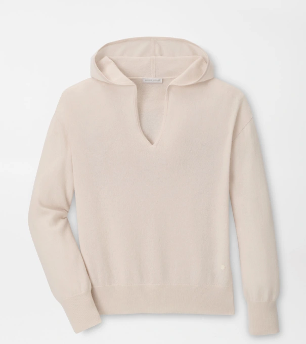Summer Cashmere Hoodie in White Sand
