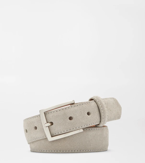 Excursionist Suede Belt in Pearl Grey
