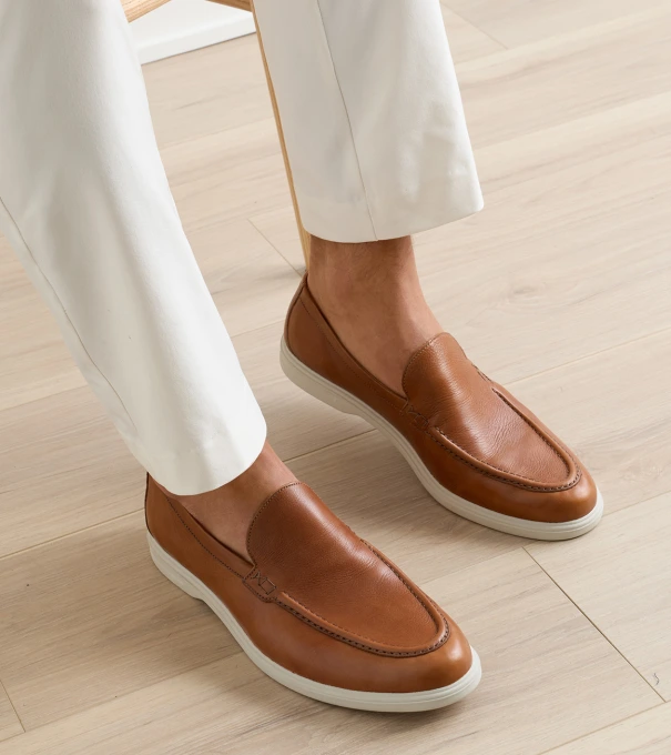 Excursionist Leather Venetian Loafer in Cognac