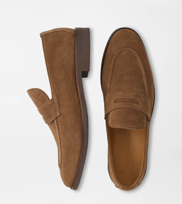 Madison Suede Penny Loafer in Chestnut