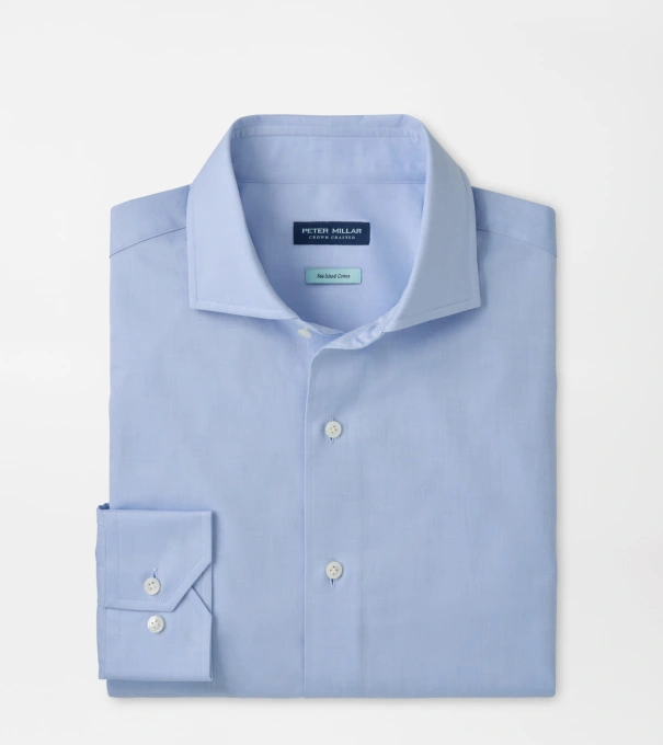 Mariner Sea Island Cotton Sport Shirt in Blue Frost