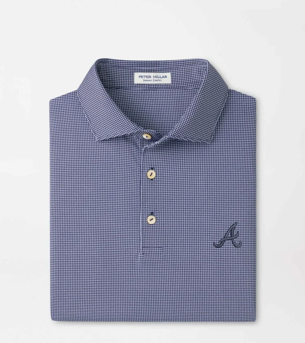 Atlanta Braves Border Performance Jersey Polo in Navy