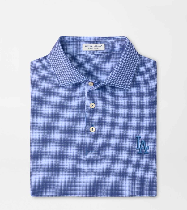 Los Angeles Dodgers Border Performance Jersey Polo in Blue3