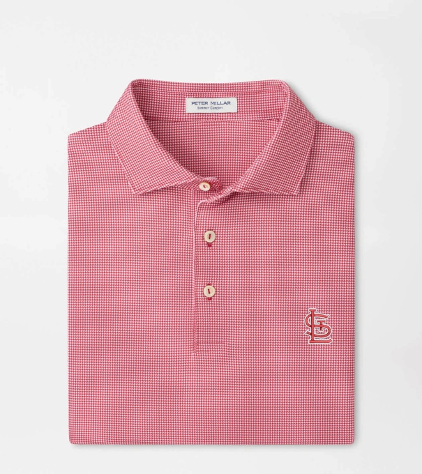 St. Louis Cardinals Border Performance Jersey Polo in Red3
