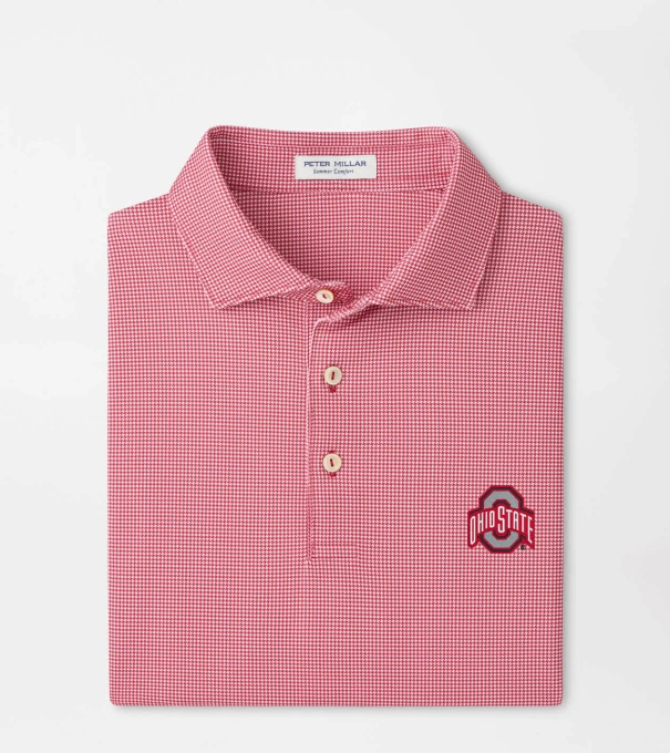 The Ohio State Border Performance Jersey Polo in Red3