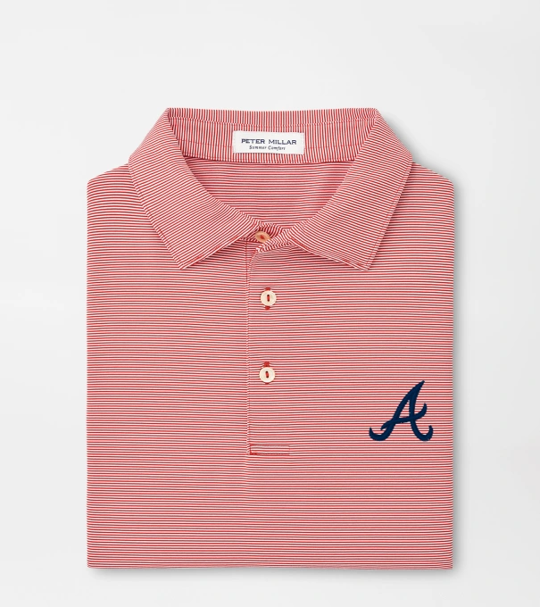 Atlanta Braves Jubilee Stripe Performance Polo in Red3
