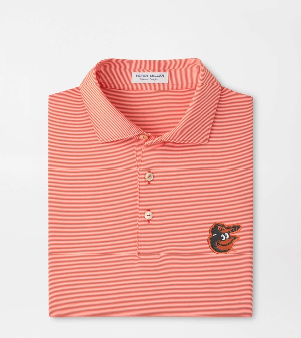 Baltimore Orioles Jubilee Stripe Performance Polo in Orange6