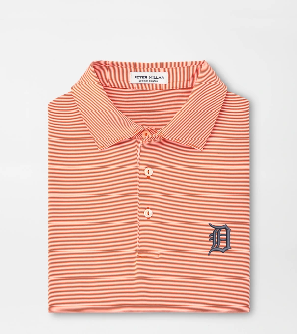 Detroit Tigers Jubilee Stripe Performance Polo in Orange6