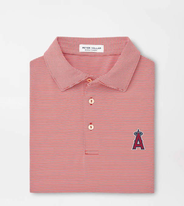 Los Angeles Angels Jubilee Stripe Performance Polo in Red3
