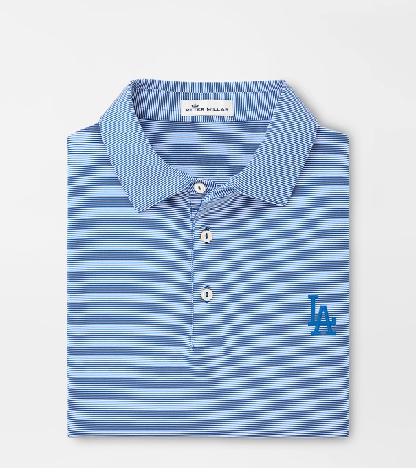 Los Angeles Dodgers Jubilee Stripe Performance Polo in Blue3