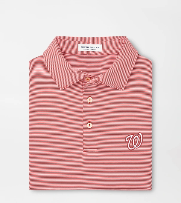 Washington Nationals Jubilee Stripe Performance Polo in Red3