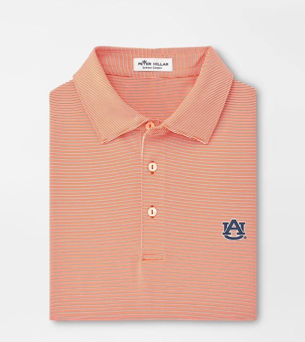 Auburn Jubilee Stripe Performance Polo in Orange6