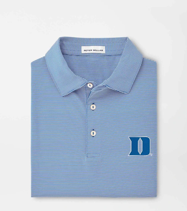 Duke University Jubilee Stripe Performance Polo in Blue3