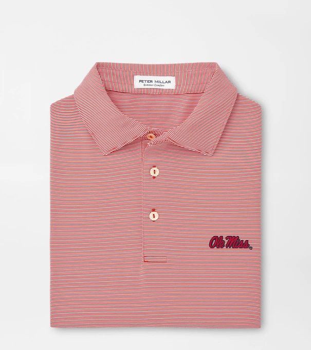 Ole Miss Jubilee Stripe Performance Polo in Red3