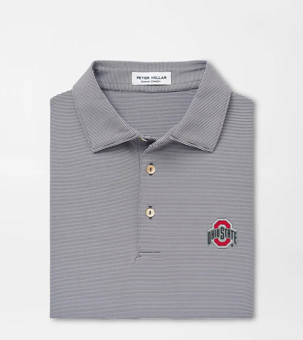 The Ohio State Jubilee Stripe Performance Polo in Iron