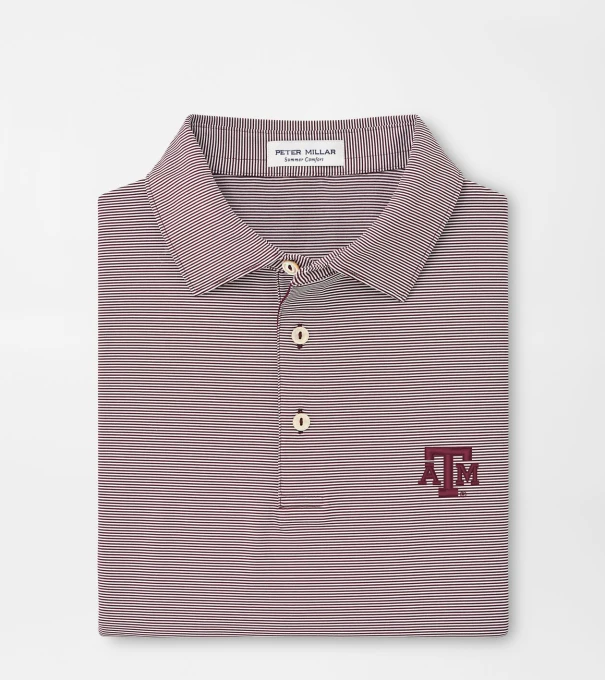 Texas A&M Jubilee Stripe Performance Polo in Maroon3