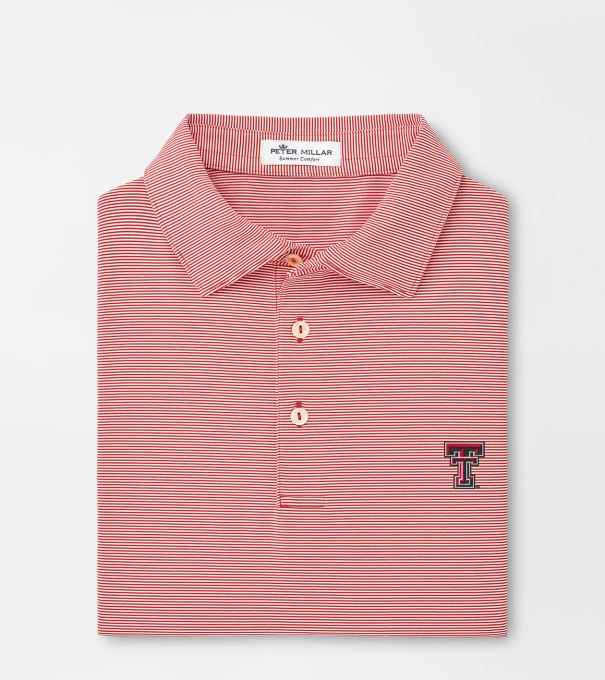 Texas Tech Jubilee Stripe Performance Polo in Red3
