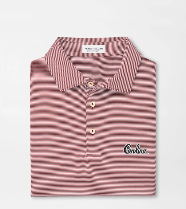 South Carolina Jubilee Stripe Performance Polo in Maroon2