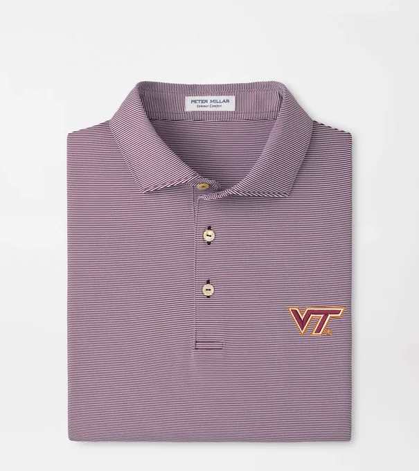 Virginia Tech Jubilee Stripe Performance Polo in Maroon3