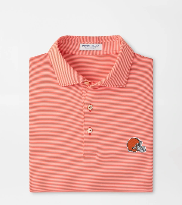Cleveland Browns Jubilee Stripe Performance Polo in Orange6