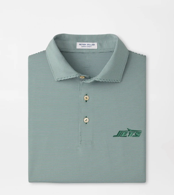 New York Jets Jubilee Stripe Performance Polo in Green1