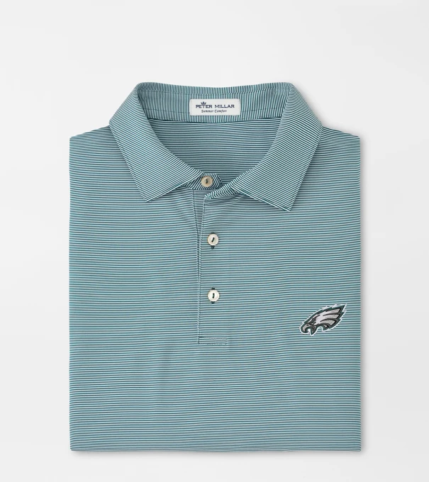 Philadelphia Eagles Jubilee Stripe Performance Polo in MIDNIGHT GREEN