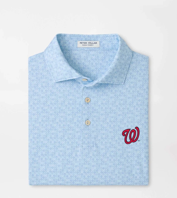 Washington Nationals Bases Loaded Performance Jersey Polo in PALE BLUE