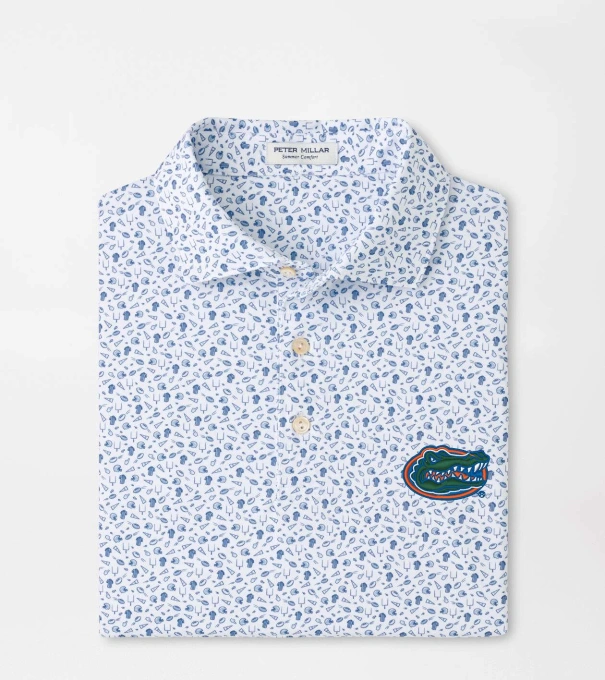 Florida Kick Off Performance Jersey Polo in Blue Frost