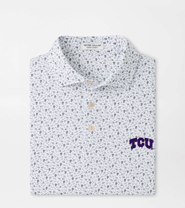 TCU Kick Off Performance Jersey Polo in Gale Grey