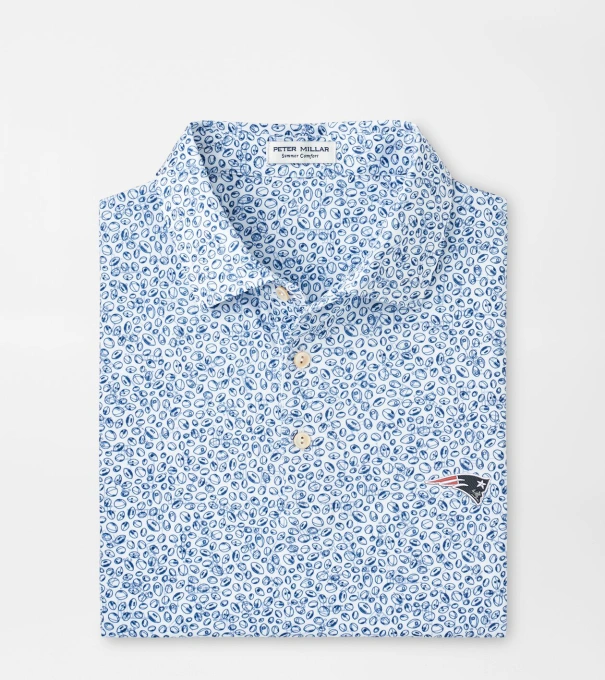 New England Patriots Blitz Performance Polo in WHITE/SPORT NAVY