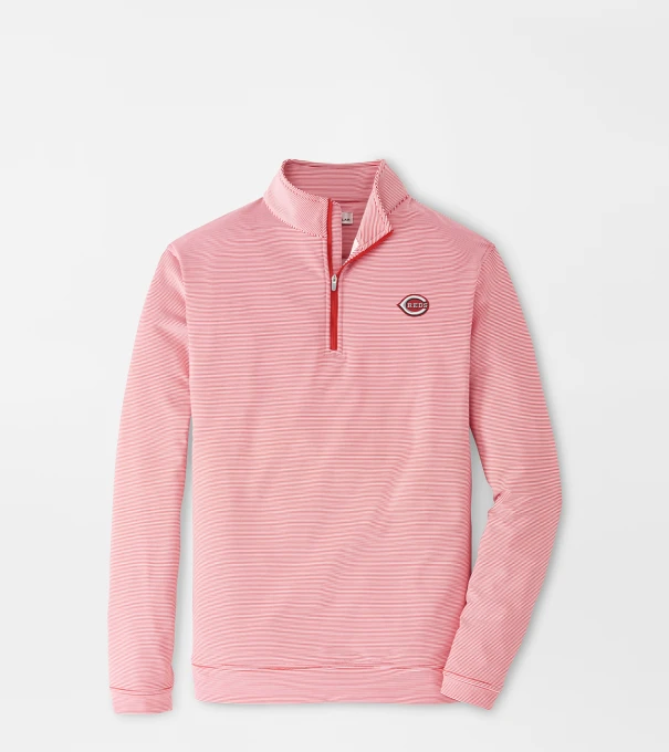 Cincinnati Reds Perth Sugar Stripe Performance Quarter-Zip in Red3/White