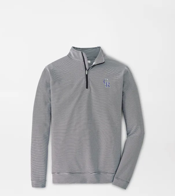 Colorado Rockies Perth Sugar Stripe Performance Quarter-Zip in Black/White