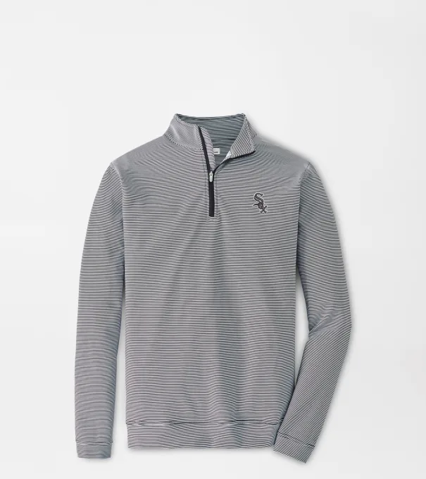 Chicago White Sox Perth Sugar Stripe Performance Quarter-Zip in Black/White
