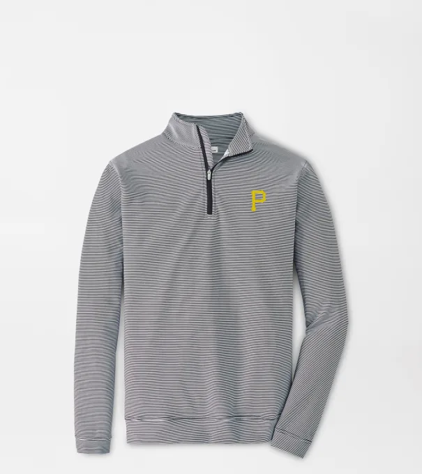 Pittsburgh Pirates Perth Sugar Stripe Performance Quarter-Zip in Black/White