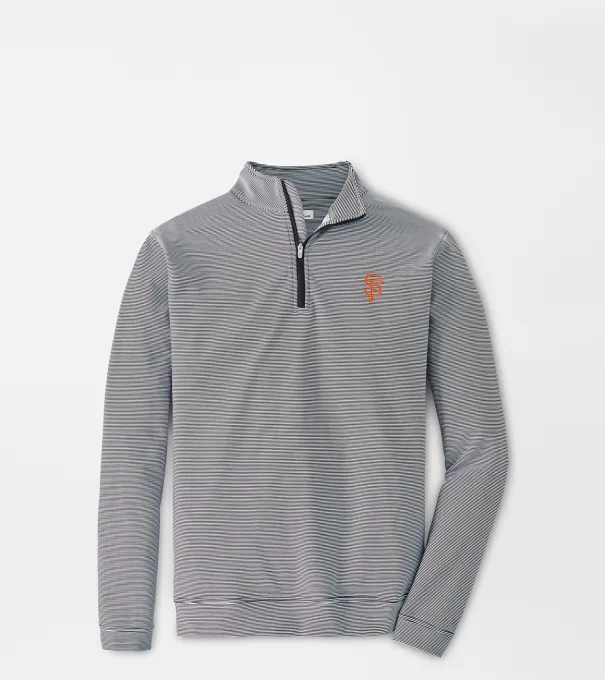 San Francisco Giants Perth Sugar Stripe Performance Quarter-Zip in Black/White