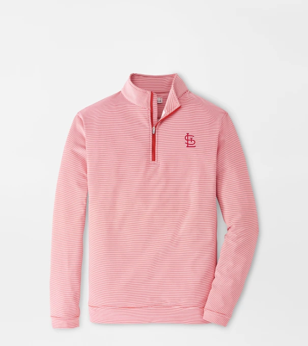 St. Louis Cardinals Sugar Stripe Performance Quarter-Zip in Red3/White