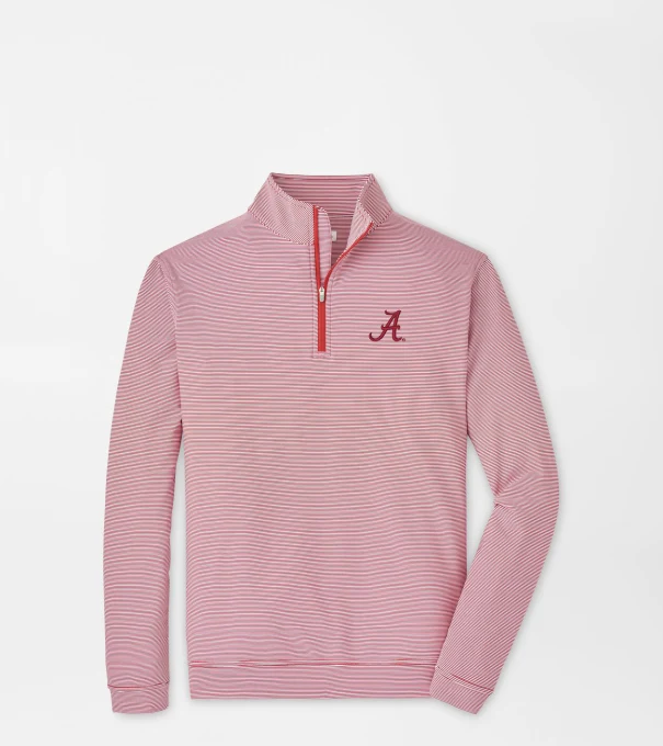 Alabama Perth Sugar Stripe Performance Quarter-Zip in Crimson1/White