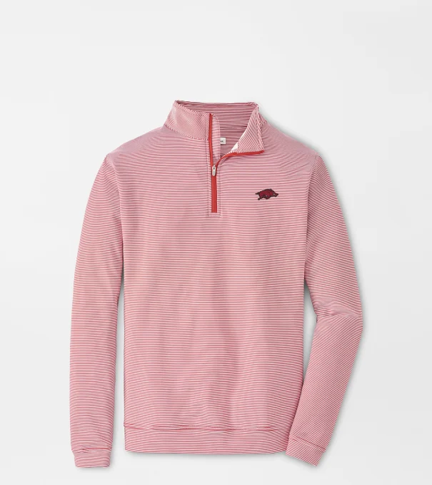 Arkansas Perth Sugar Stripe Performance Quarter-Zip in Crimson1/White