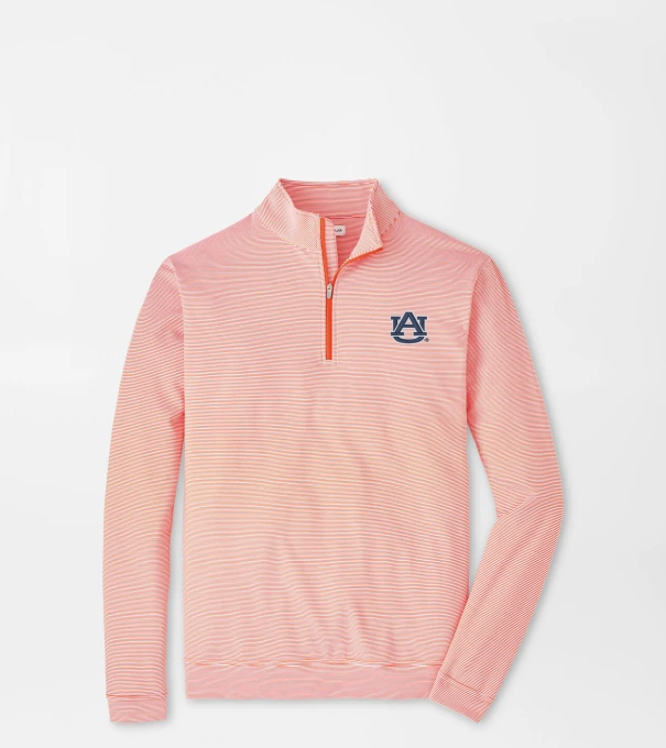 Auburn Perth Sugar Stripe Performance Quarter-Zip in Orange6/White