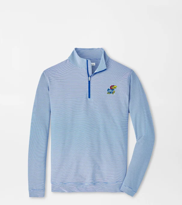 Kansas Perth Sugar Stripe Performance Quarter-Zip in Blue3/White