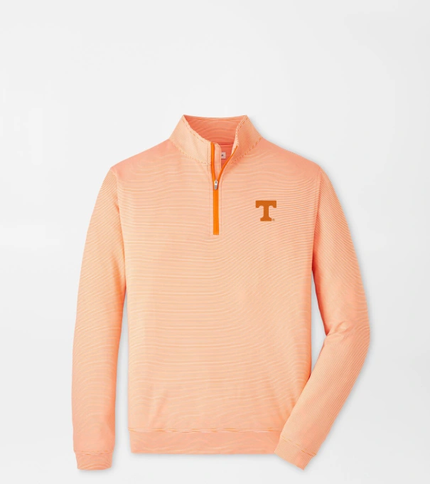 Tennessee Perth Mini-Stripe Performance Pullover in Orange1/White