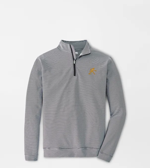 Wake Forest Walking Deacon Perth Sugar Stripe Performance Quarter-Zip in Black/White