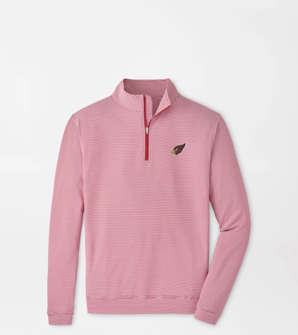Arizona Cardinals Perth Sugar Stripe Performance Quarter-Zip in Crimson1/White