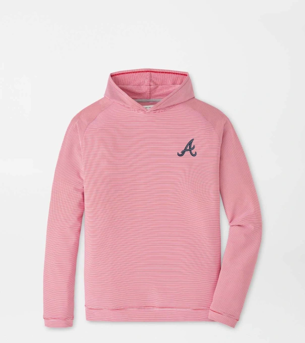 Atlanta Braves Pine Sugar Stripe Performance Hoodie in Red3